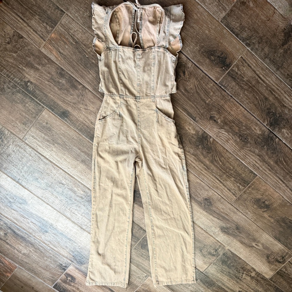 Stylish Tan Jumpsuit - Picture 2 of 14